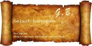 Geiszt Barnabás névjegykártya