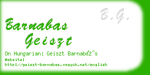 barnabas geiszt business card